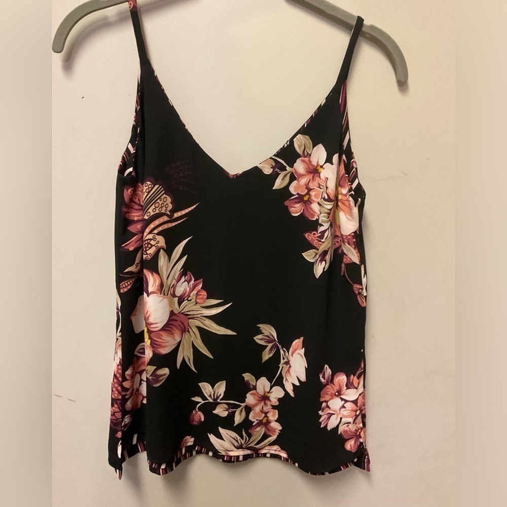 WHBM Reversible Floral Striped Tank Top Sz XXS